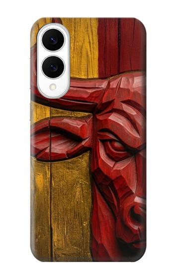 S4098 Span Bull Carved Artwork Case For Samsung Galaxy S25 Edge